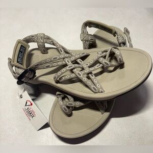 Viakix Women's Taupe Patterned Sandals